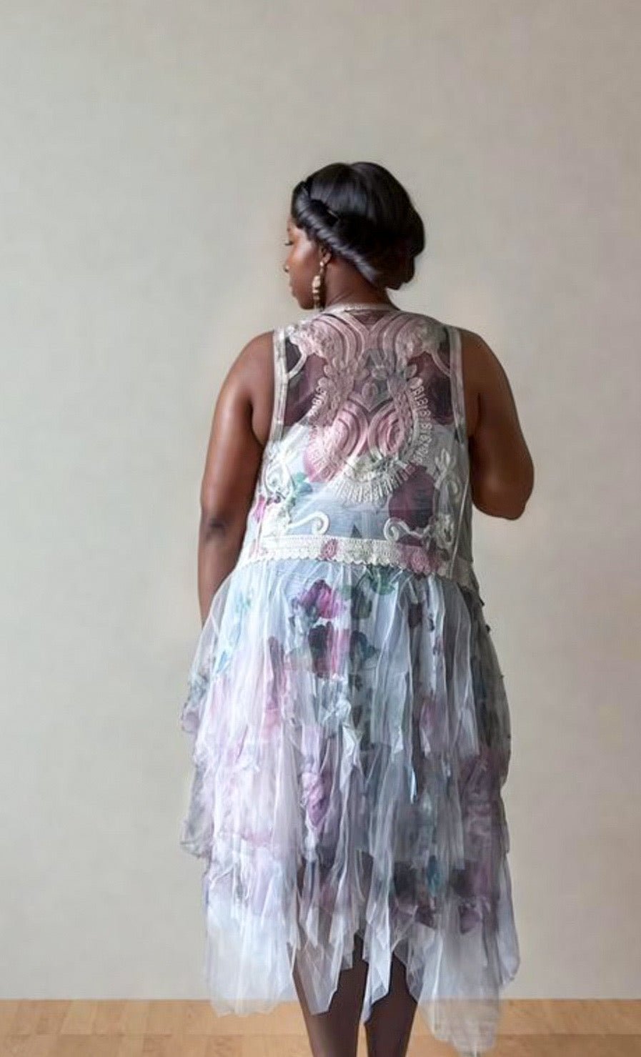 Sheer Scarf Trim Vest - House Of Mone
