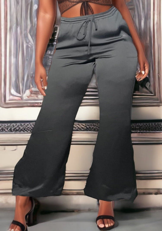 Casual Elegance | Drawstring Satin Pants