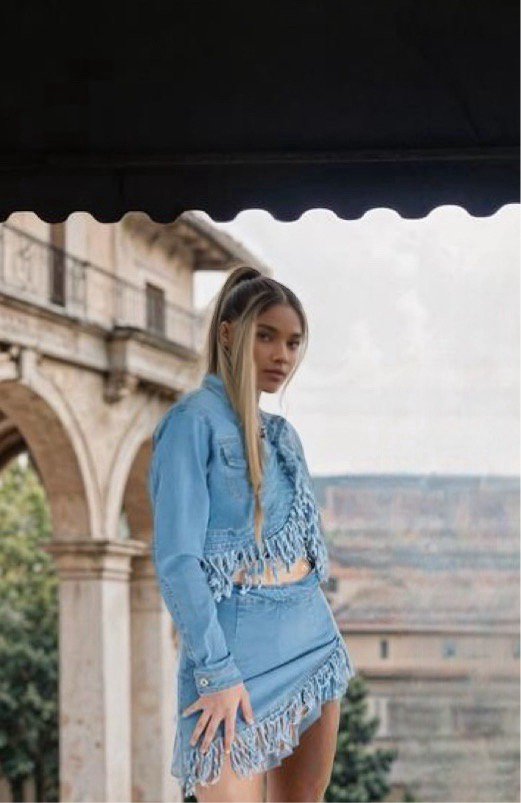 Shaggy Chic |Denim Skory Set - House Of Mone